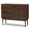 Baxton Studio Disa Mid-Century Modern Walnut Brown Finished 6-Drawer Dresser 142-8006